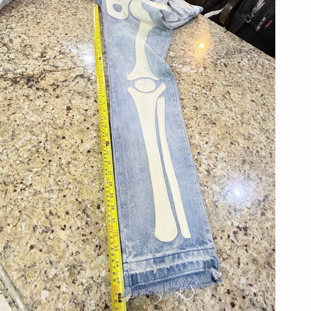 MNML Skeleton Bones Men's Denim Jeans
SZ 31x36 Streetwear Grunge Goth Edgy
Punk - Picture 11 of 16